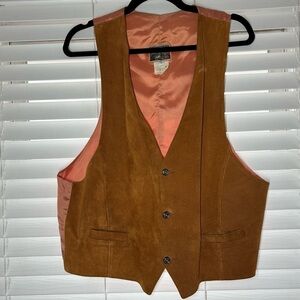 New Zealand Outback Vest Mens Large Vintage Leather Western Cowboy Party Country